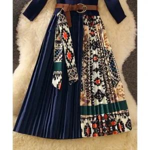 [하프클럽/]G125881 (벨트세트) 에스닉주름 니트원피스