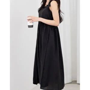 [하프클럽/]어깨프릴 주름 원피스 DJJ2558