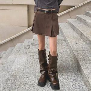 [하프클럽/]여자 페이크 트임 포인트 스커트 벨트 세트