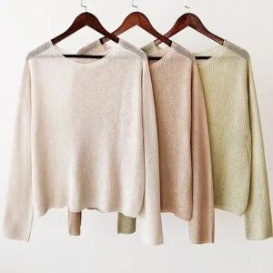 [하프클럽/]보트넥시원한홀가먼트니트 티셔츠DJJ1012