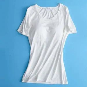 [하프클럽/]캡내장 노 브라 반팔티셔츠 탑 모달 홈웨어 스판 레이어드 캡나