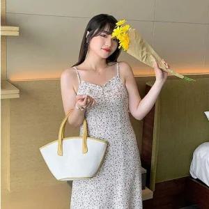 [하프클럽/]데이지 민소매 원피스 끈나시 플라워 원피스