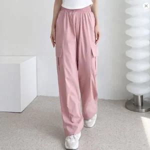 [하프클럽/]아이스 여자 카고 바지 여름바지 와이드 쿨 밴딩 팬츠