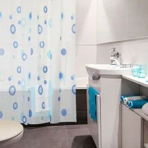 도트샤워커튼 땡땡이 반투명 샤워 커튼 블루 소 커튼 반투명 땡땡이 방수 가림막 욕실커튼