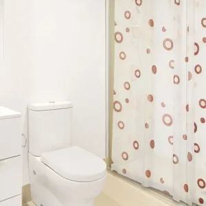 땡땡이 반투명 샤워 커튼 브라운 소 욕실커튼 방수커튼 욕조가림막 욕조커튼 샤워가림막