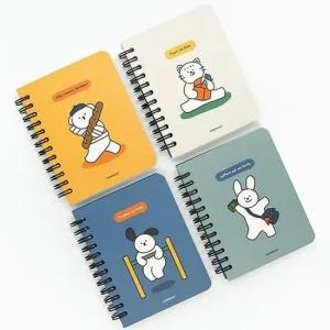 핑크풋 꼬망 합지 수첩 미니노트 회사노트 사무용노트 사무실노트 줄노트 실제본노트