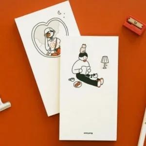 일러스트 다이어리꾸미기 떡메모지 L 회사노트 사무용노트 사무실노트 줄노트 실제본노트