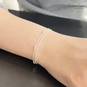 925실버 트리플비드 더블라인 은팔찌 순은 레이어드팔찌 두줄팔찌