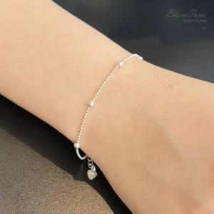 925실버 비드 포인트 은팔찌 군번줄팔찌 순은 은구슬 레이어드팔찌 오링