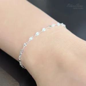 925실버 문라이트 샤인 은팔찌 순은 레이어드 팔찌 실팔찌 오링 체인팔찌