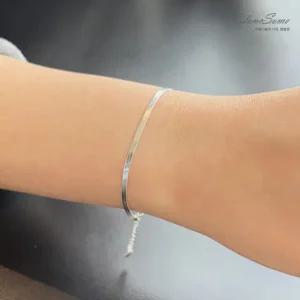 925실버 베이직 볼드은팔찌 순은 레이어드 팔찌 실팔찌 오링