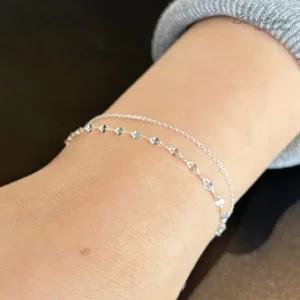 925실버 샤이닝 더블라인 은팔찌 순은 레이어드 팔찌 실팔찌 오링 두줄팔찌