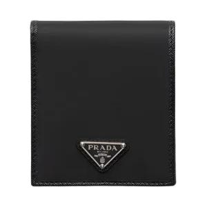 남성 삼각 로고 리나일론 반지갑 블랙) 2MO513 2DMH F0002