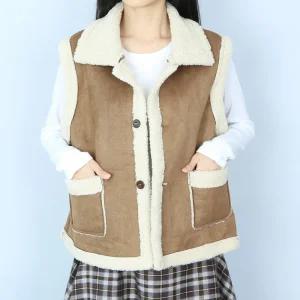 [파라노말샵]양털 무스탕 스웨이드 베스트 조끼 덤블 자켓 (파라노