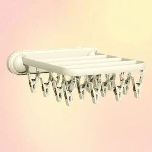 집게 옷걸이 건조대 속옷 양말 무타공 벽부착 세탁실