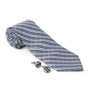 KING 네이비 모던 타이 커프스링크 세트 (WFKIJCM)