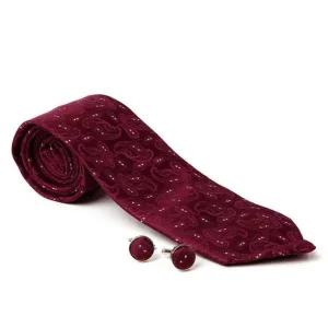 KING 와인 페이즐리 타이 커프스링크 세트 (WFKIJCK)