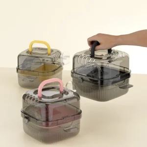 고슴도치 서식지 케이스 터 동물 작 운반 반투명 용품 여행 대용량