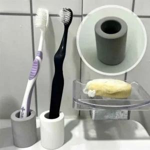 규조토 칫솔꽂이 원형 그레이 거치대 규조토칫솔꽂이