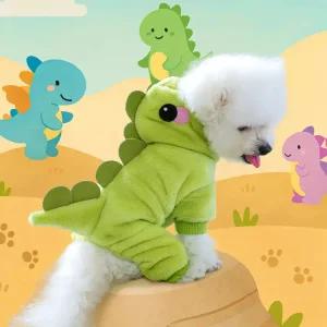 의상겨울 옷 작 공룡 개 를위한 가을 반려동물용품 할로윈 따뜻하고 두꺼운 4 다리