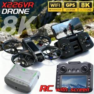 드론 장난감 원격 조종 전문가 선물 용 RC X226VR/X226 신제품 콥터 비행기 포함 스크린 미니 8K