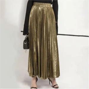 반짝이 롱 주름스커트 밴딩 화려한 파티룩 플 롱치마