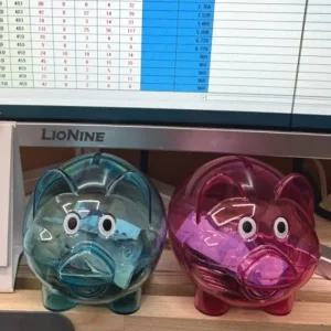 투명 컬러 돼지저금통