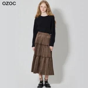 오조크 벨벳 셔링 밴딩 스커트