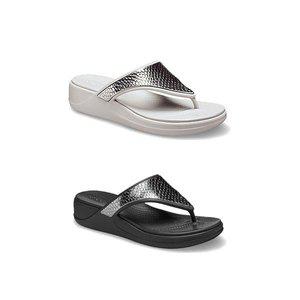 [크록스] 우먼 몬터레이 메탈릭 웨지 플립 206303 여성 슬리퍼 2종 택1