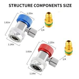 자동차 A/C 에어컨 어댑터, 빠른 커플링 H/L 매니폴드 커넥터 리무버 도구, 액세서리, R134A 2 세트