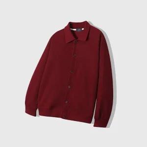 [osjarak]남자 데일리룩 카라넥 무지니트 빅사이즈 가을 가디건_P404467227