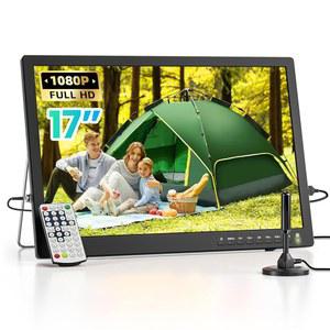 NORTHING 17.2인치 1080P 12볼트 휴대용 TV, 7000mAH 내장 전원, 안테나/USB/HDMI/AV, 캠핑 카라반 주방 정전, 슬립 타이머용 전원 TV