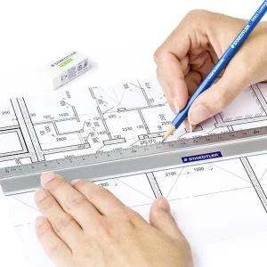 스테들러 마스 사무용 알루미늄 자 563 40cm 40센치자 제도자 철자 미끄럼방지자 커팅자 쇠자