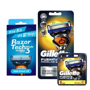 질레트 프로글라이드 면도기 + 질레트 면도날 10입 + 레이저테크 면도날클리너 세트
