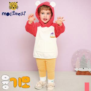 [몰리멜리] 곰돌후드롱라글란융기모상하복