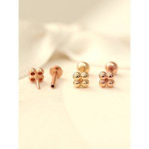 [미니멀피어싱]14K 인터널 사각볼 라블렛 피어싱 귀걸이