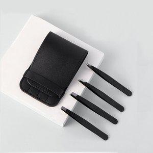 왁싱 핀셋 4종 세트 눈썹 정리 수염 털제거 파우치포함