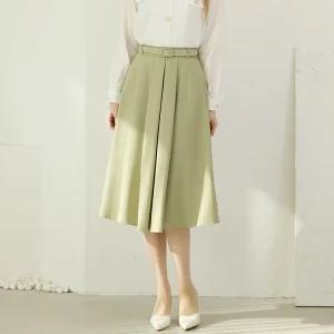 [페이지플린] 맞주름벨티드플레어스커트_P4ASK008C