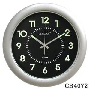GB4072 야광 무소음 원형 벽시계 화이트 무소음 취침등 스탠드시계