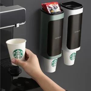 종이컵 디스펜서 수거함 보관함 식당 카페 사무실 1구/일회용종이컵디스펜서/정수기종이컵디스펜서/부착식