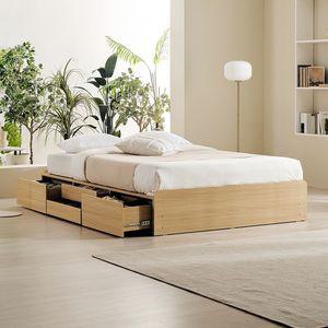 앤디 무헤드 4단서랍 멀티수납형 침대 세트 Q퀸 (유로탑 매트리스 포함)