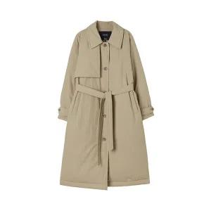 [LAP] (덕) 트렌치형 벨티드 롱 다운 코트 AQ4PDB66_DG