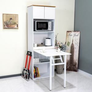 F4832 키큰 접이식 식탁 밥솥 광파오븐 전자레인지 레일장 레일 슬라이딩 선반 다이 수납 600