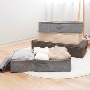 언더베드 린넨천 공간활용 수납정리함 리빙박스 78L 3color