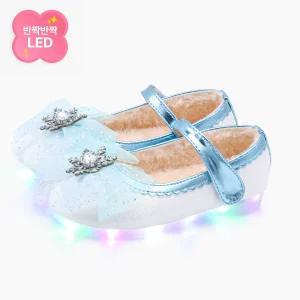 [키펀트] LED 샤이닝 엘사 여아 털 구두