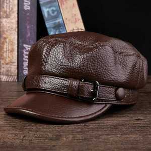 마도로스캡 캡틴 오토바이 천연소가죽 할리 팔각모 빵모자 빅사이즈 베레모