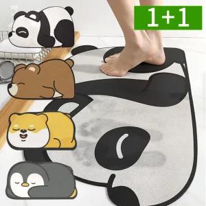 [1개+1개] 애니멀 규조토 발매트 60x40cm 빨아쓰는 주방 욕실 현관 매트