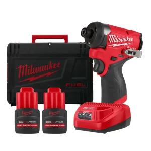 밀워키 M12 FID2-252X 충전 임팩 드라이버 12V 2.5Ah 고출력 배터리 2개 세트