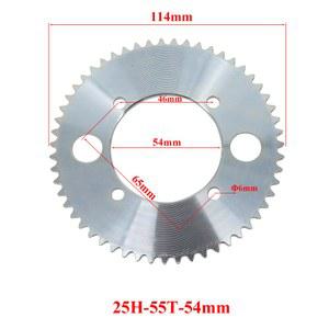 미니 ATV 리어 스쿠터용 포켓 플레이트 47CC 49CC 스트로크 휠러 54MM 체인 쿼드 바이크 기어 55T 스프로킷 25H
