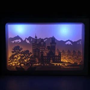 DIY 페이퍼커팅 LED무드등+매트 포함 - 백조의성수유등 디자인취침등 침실스탠드 LED조명 취침등 LED등 무